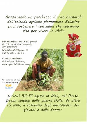 Un pacchetto di riso per i contadini maliani