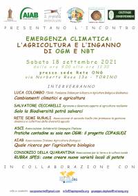 Emergenza climatica: l'agricoltura e l'inganno di OGM e NBT 18/9/2021
