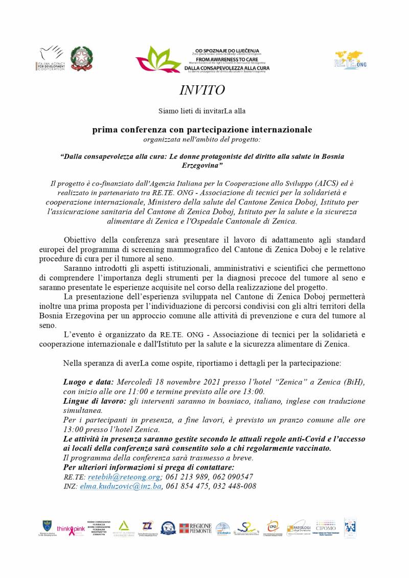 Conferenza internazionale “Dalla consapevolezza alla cura: Le donne protagoniste del diritto alla salute in Bosnia Erzegovina"