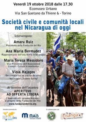 Incontro sul Nicaragua - 19 ottobre 2018, 17h30