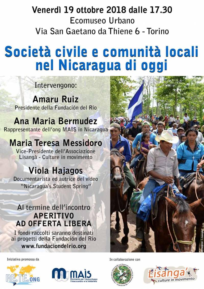 Incontro sul Nicaragua - 19 ottobre 2018, 17h30
